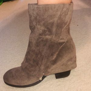 Fergie suede olive green booties NEW IN BOX